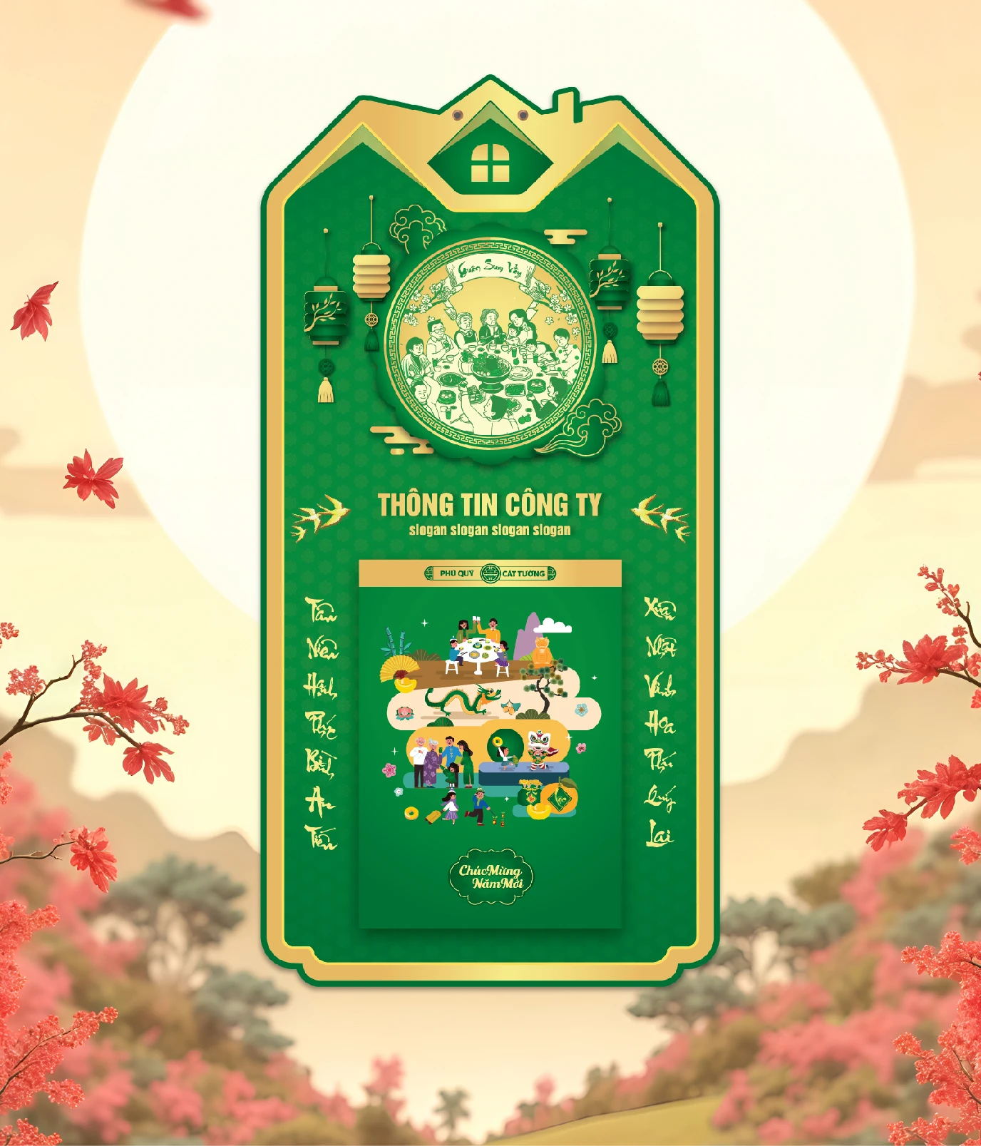 Khánh Lịch Xuân Sum Vầy Mẫu Xanh