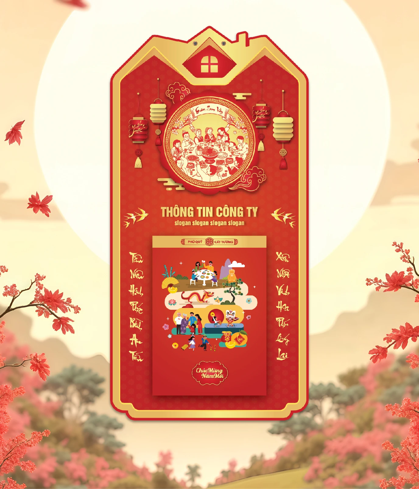 Khánh Lịch Xuân Sum Vầy Mẫu Đỏ