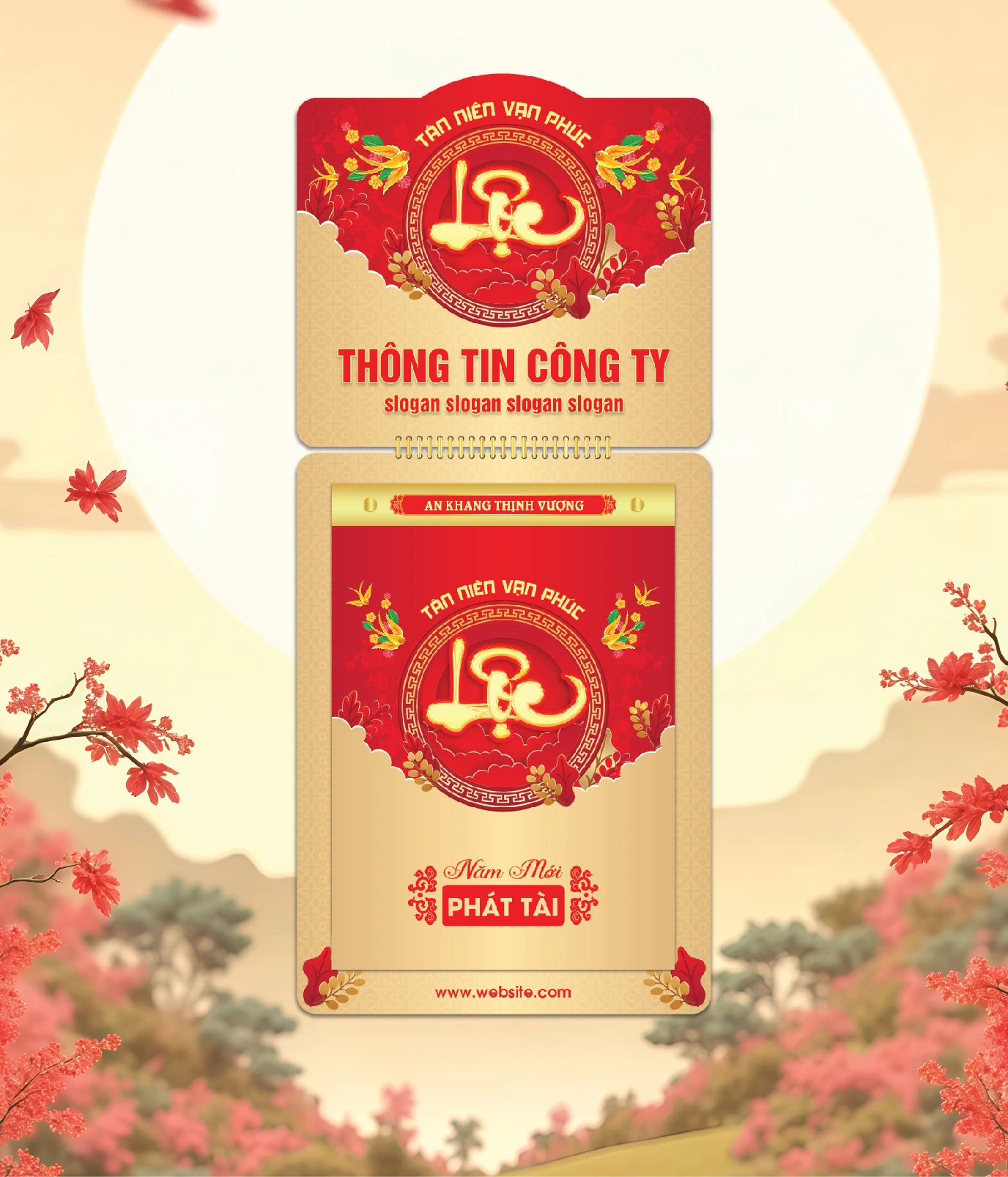 Khánh Lịch Chữ Lộc, Hoa Lá Xuân Mẫu Đỏ