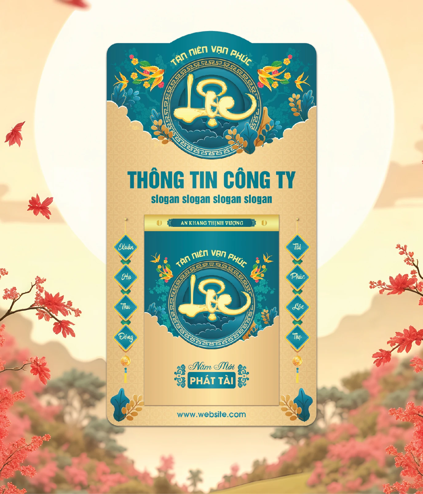 Khánh Lịch Chữ Lộc, Hoa Lá Xuân Mẫu Xanh