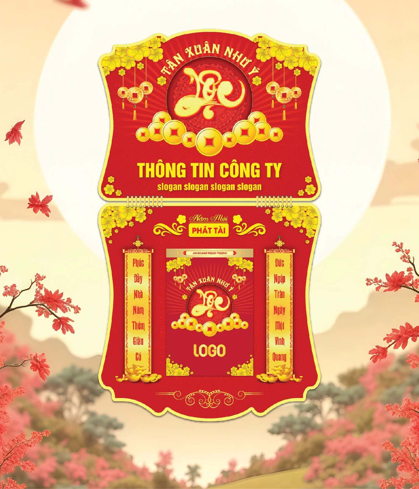 Khánh Lịch Chữ Lộc, Đồng Tiền Vàng, Hoa Xuân