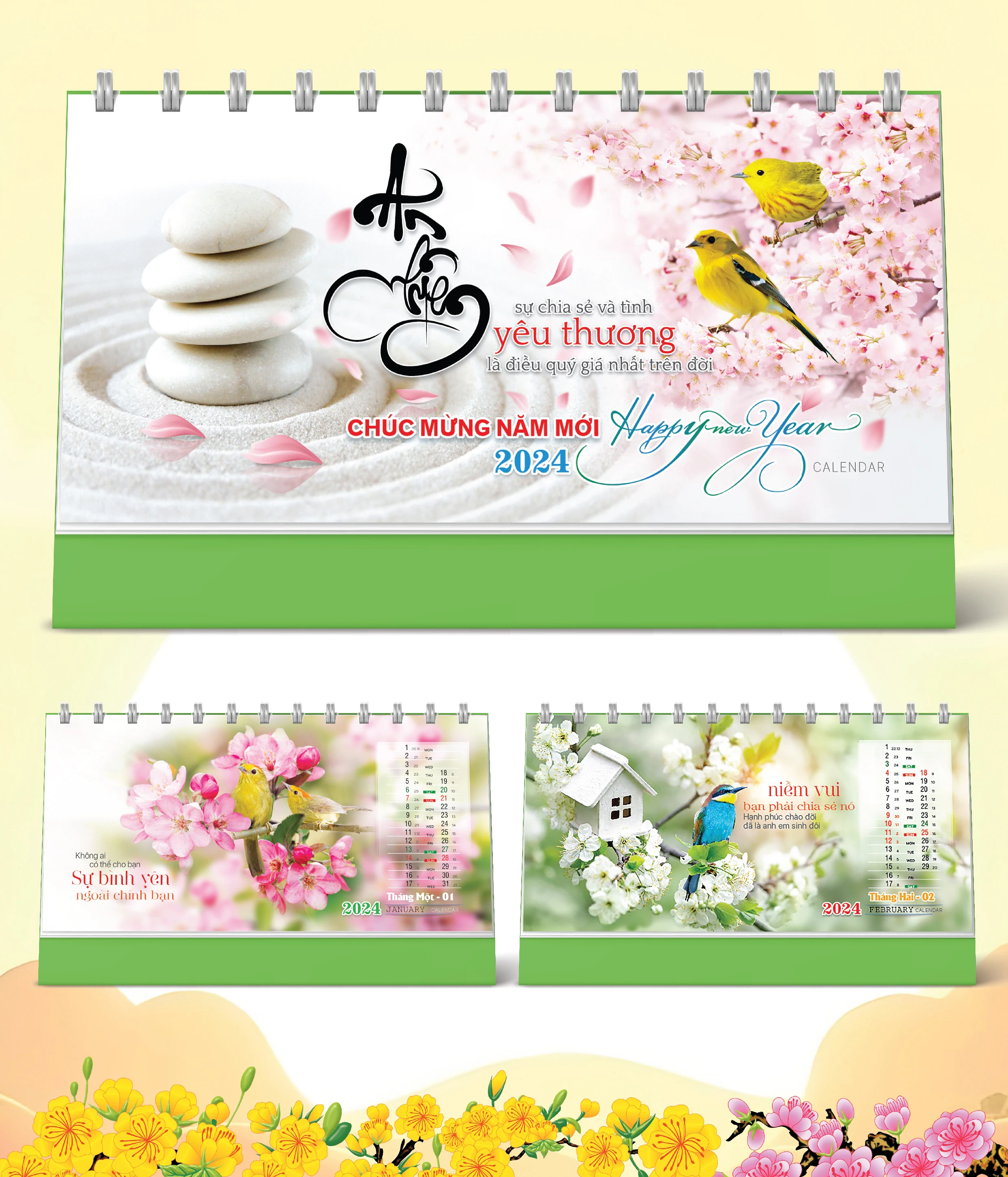 Lịch Bàn Happy Việt Nam Thịnh Vượng An Nhiên