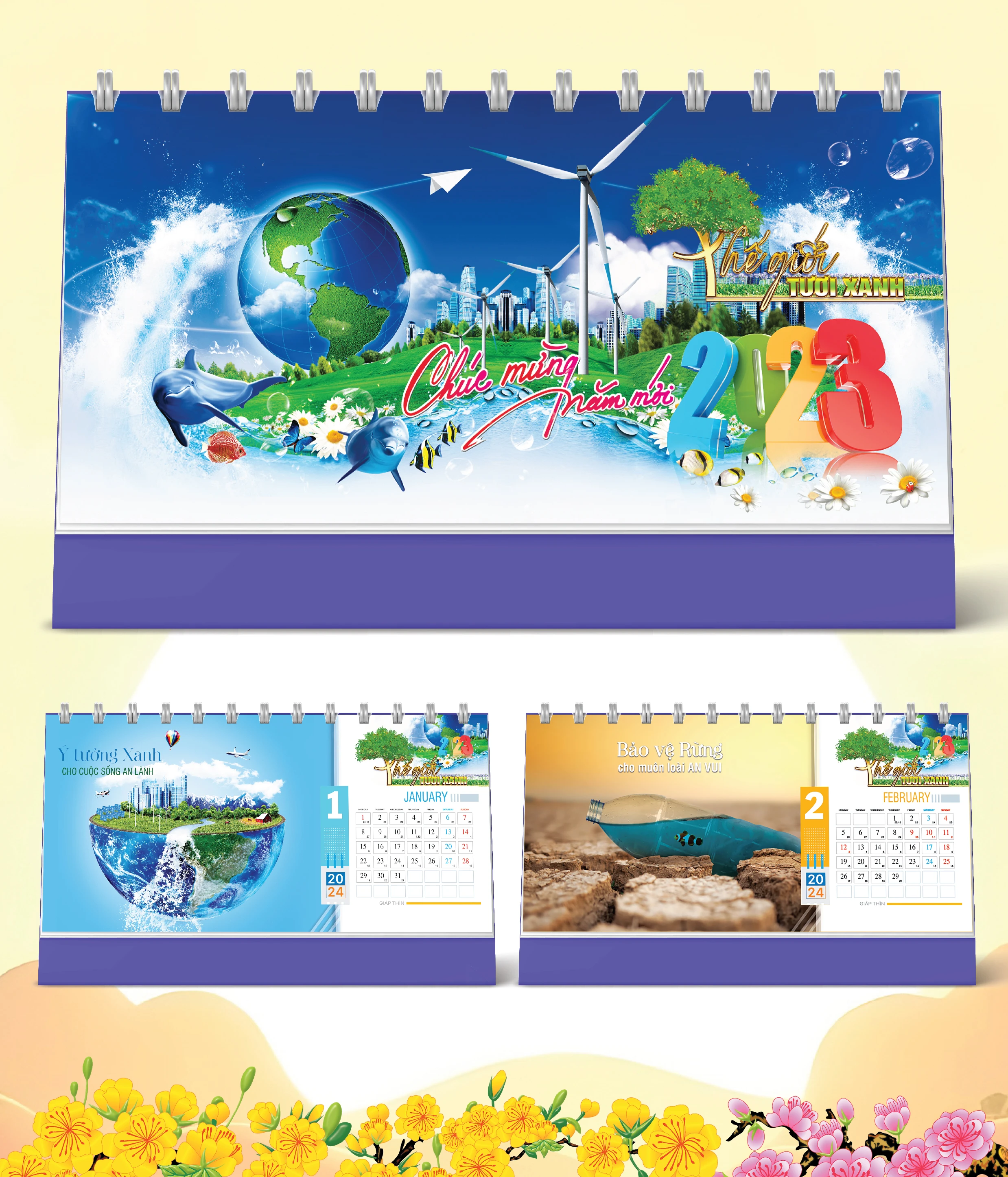 Lịch Bàn Happy Việt Nam Thịnh Vượng Trái Đất