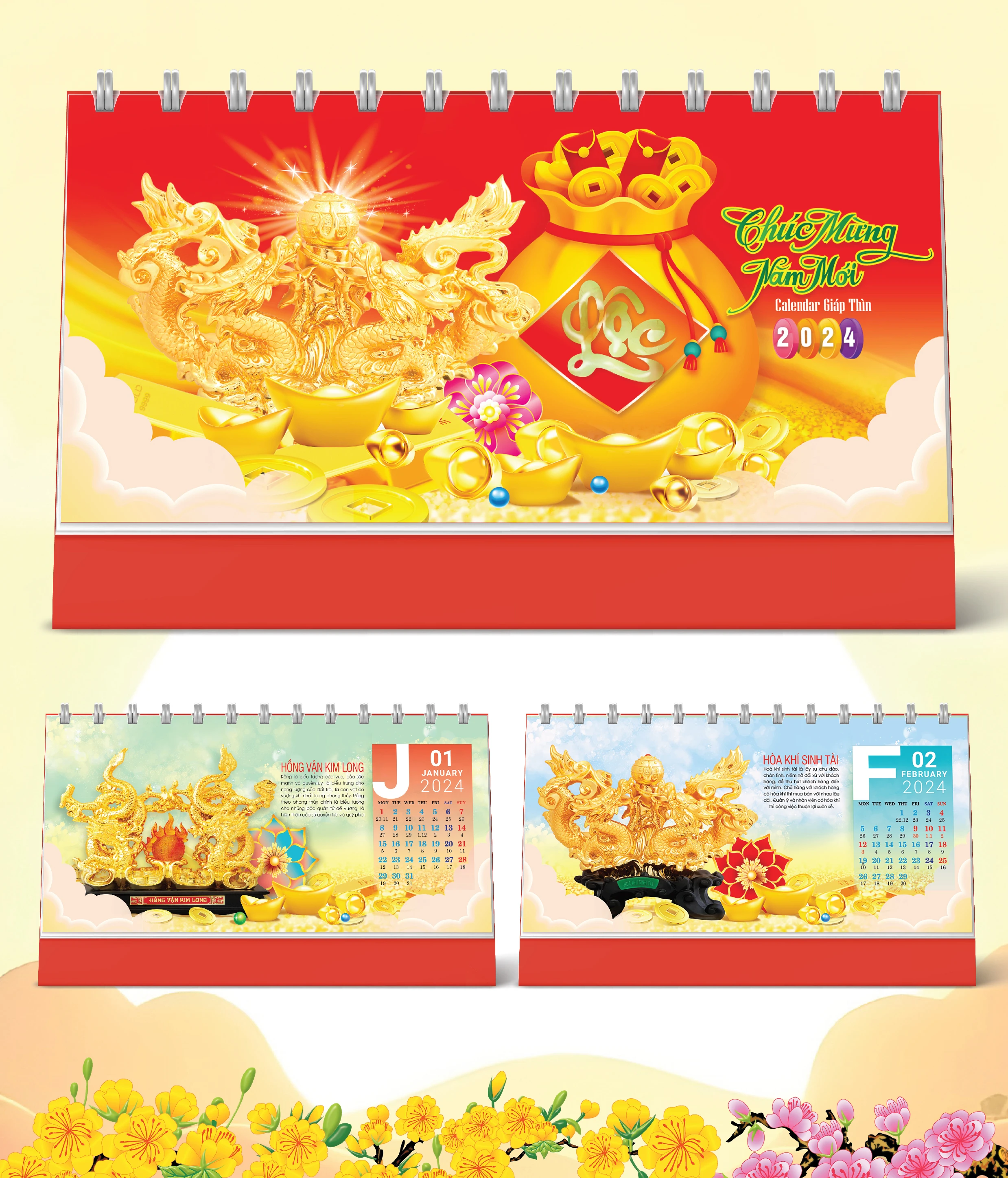 Lịch Bàn Happy Việt Nam Thịnh Vượng Trái Đất 2