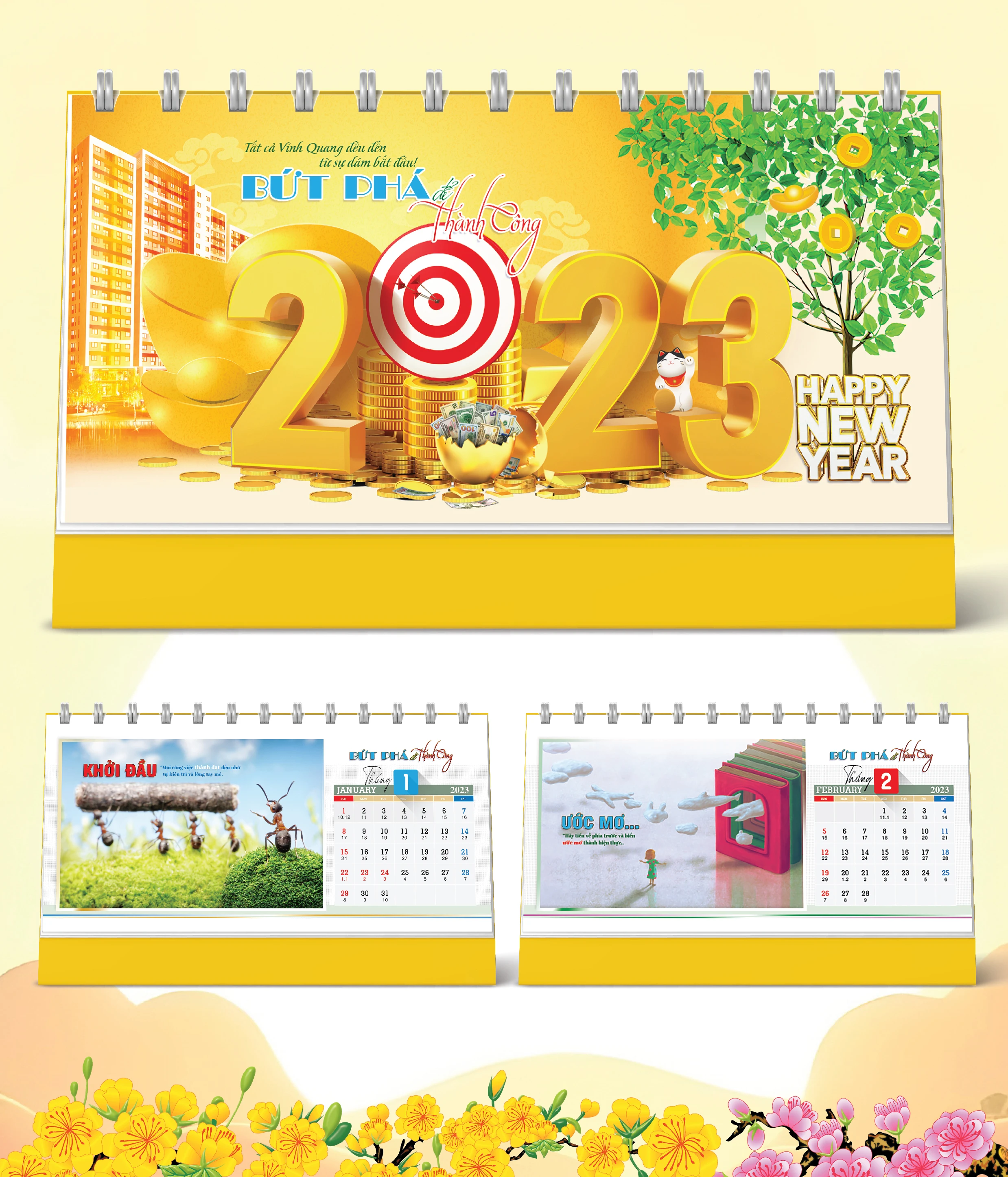 Lịch Bàn Happy Việt Nam Thịnh Vượng Thành Công 12005