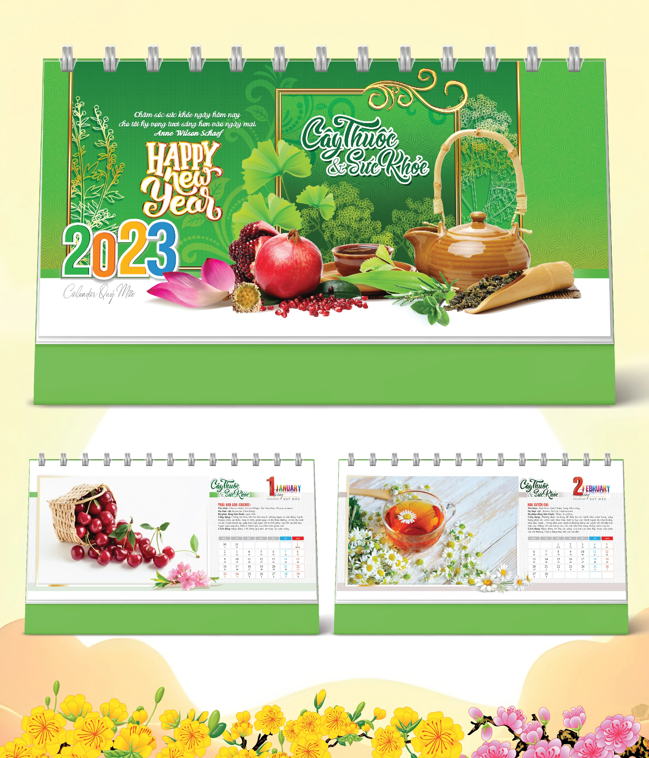 Lịch Bàn Happy Việt Nam Thịnh Vượng Thành Công Xanh 11