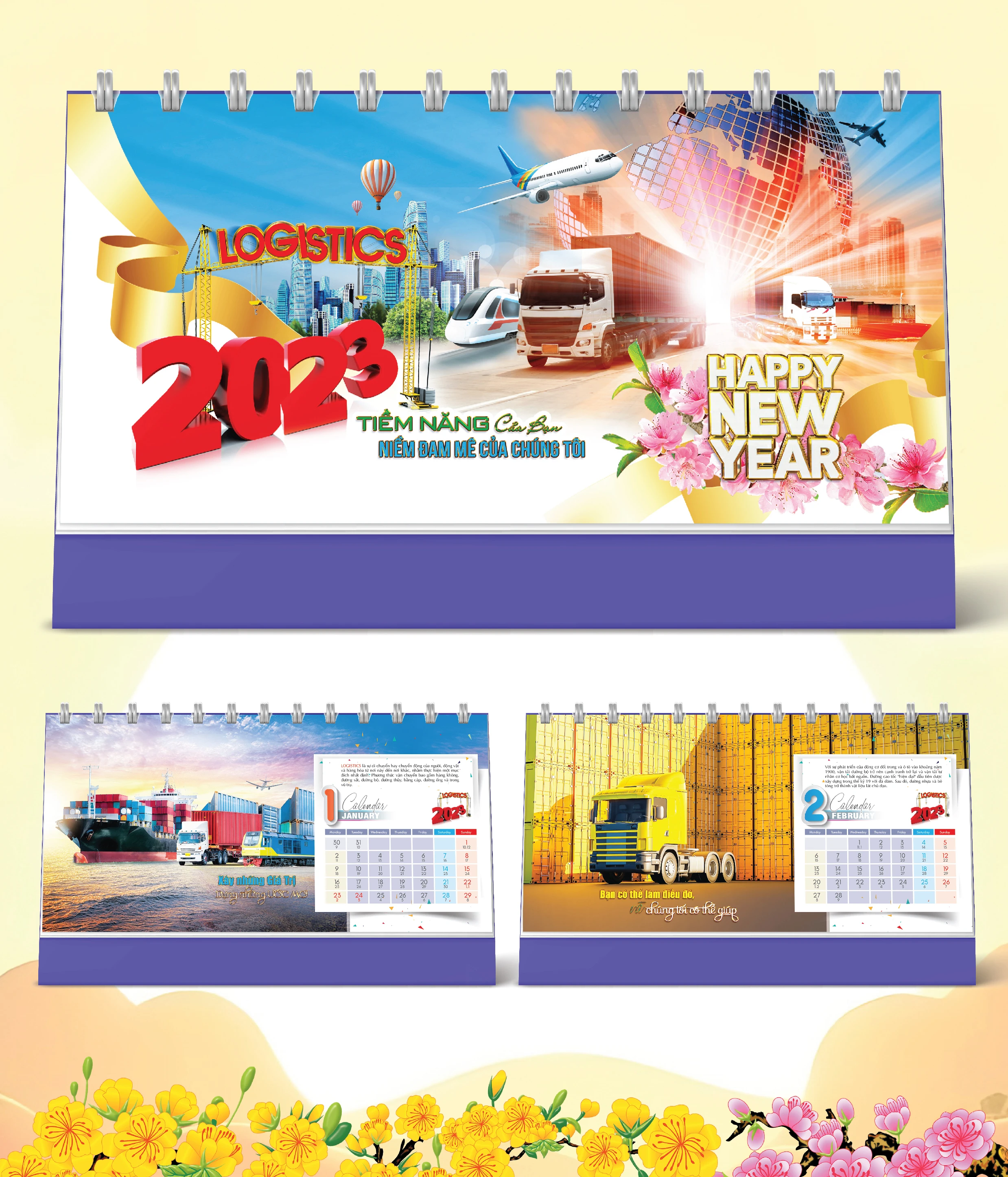 Lịch Bàn Happy Việt Nam Thịnh Vượng Thành Công Hoa 2 22