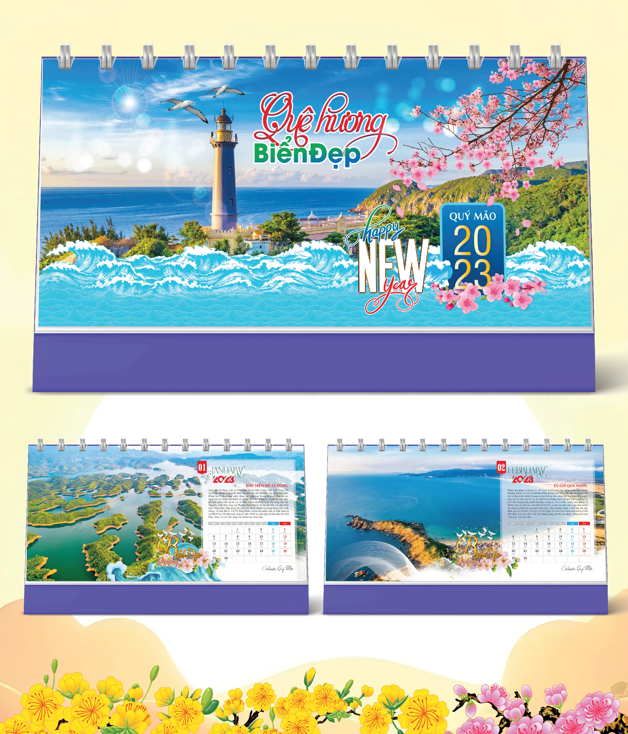 Lịch Bàn Happy Việt Nam Thịnh Vượng Biển Đẹp