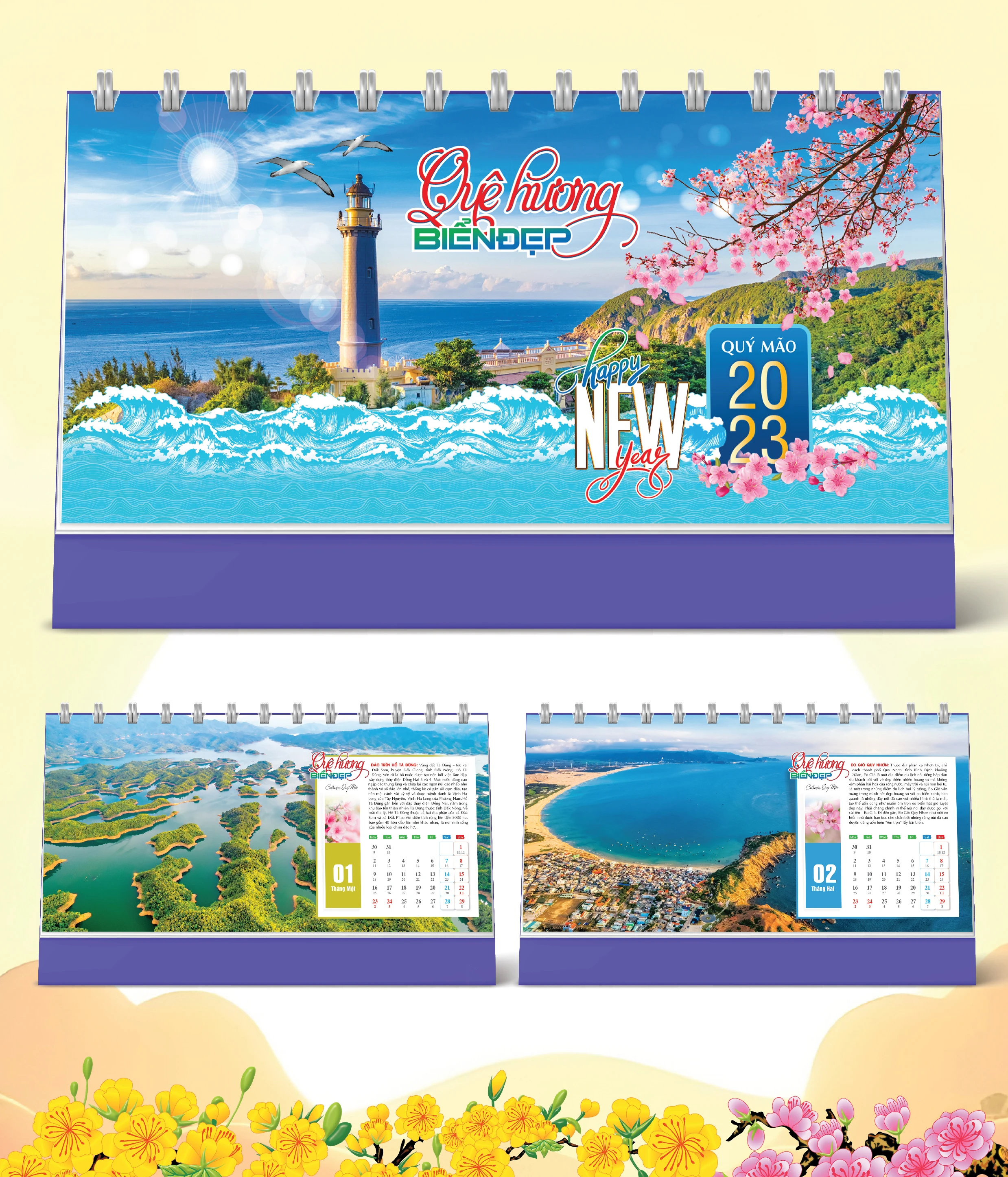 Lịch Bàn Happy Việt Nam Thịnh Vượng Biển Đẹp 2