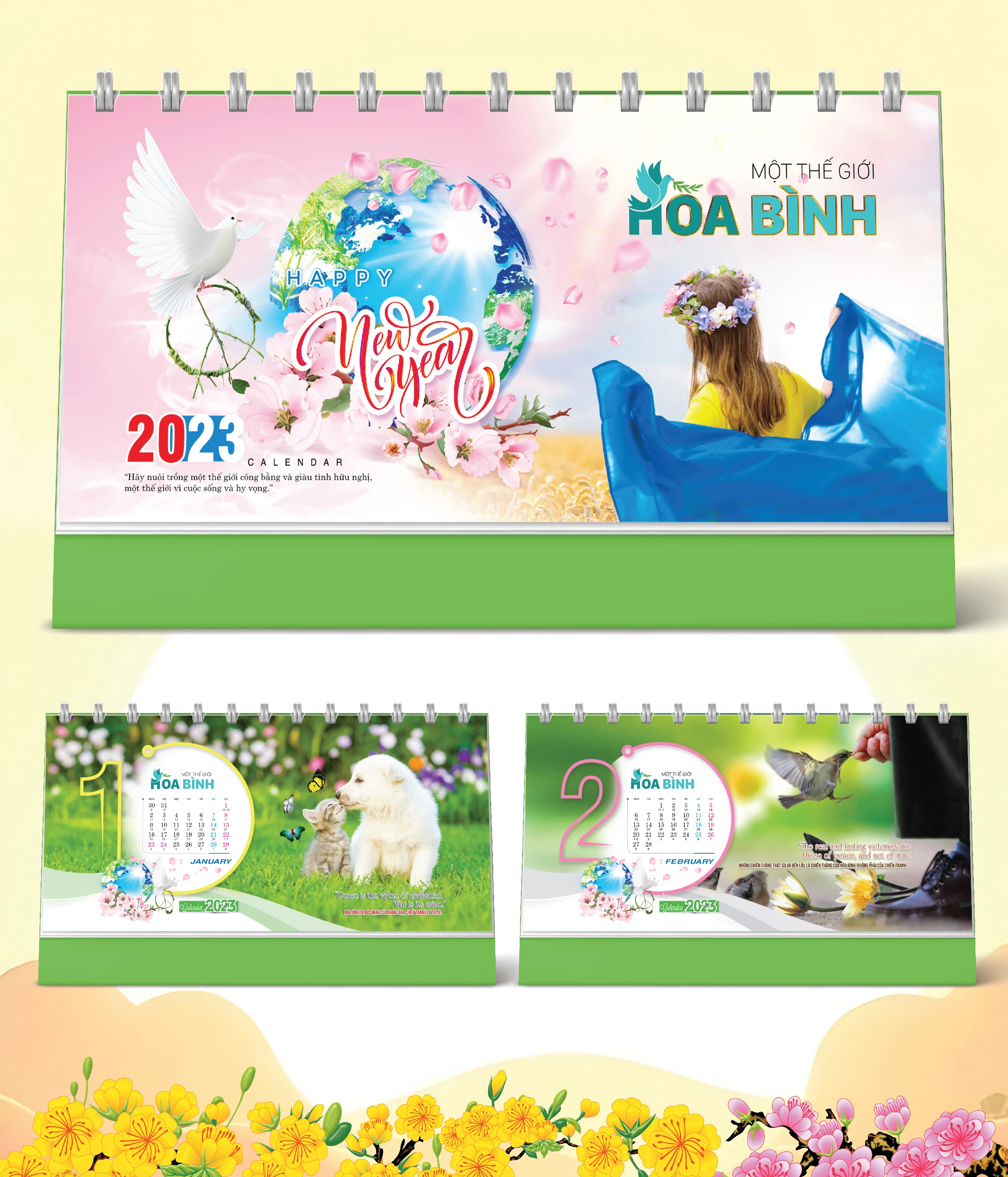 Lịch Bàn Happy Việt Nam Thịnh Vượng Đông Hồ 2