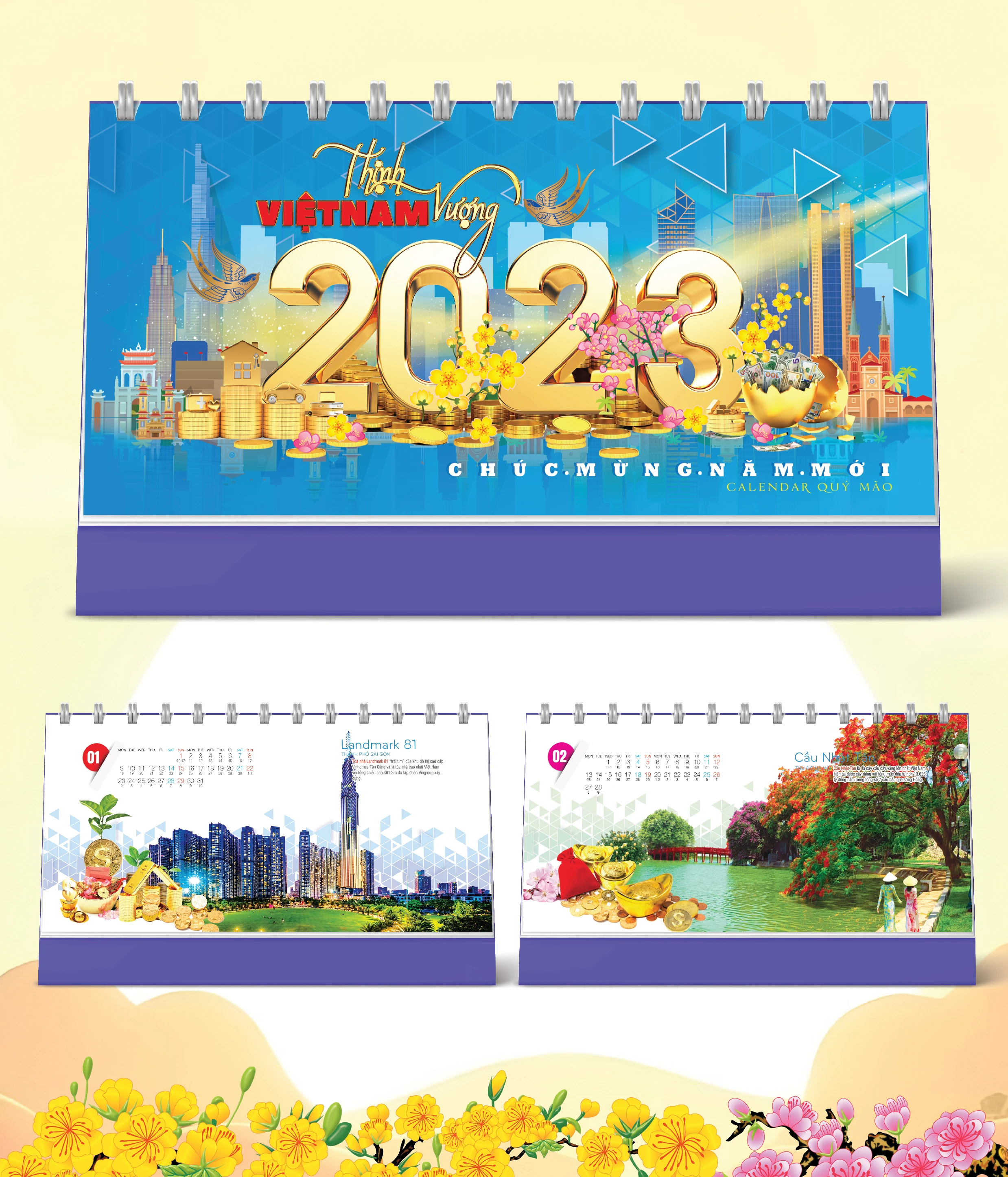 Lịch Bàn Happy Việt Nam Thịnh Vượng Đông Hồ 22