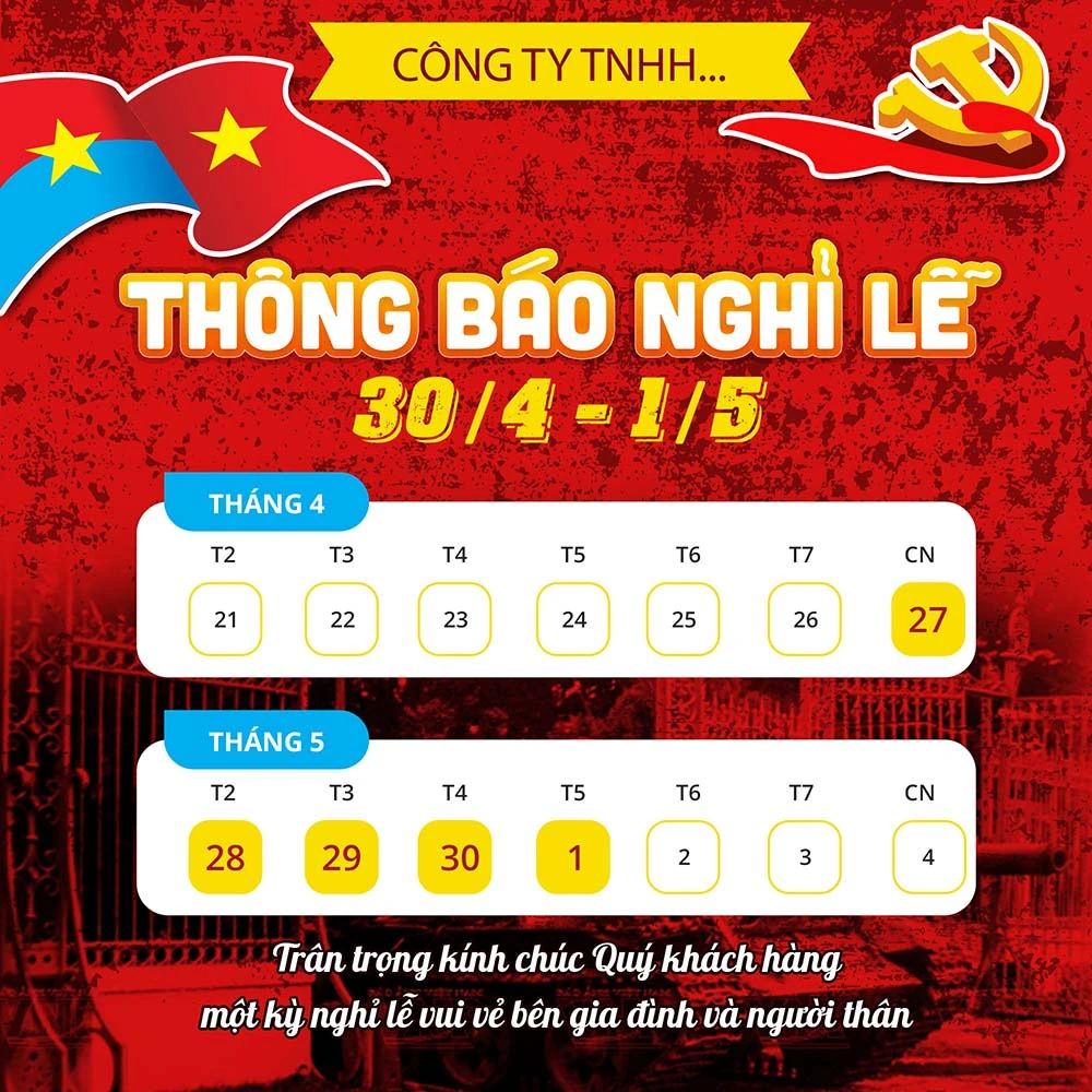 Giải phóng Miền Nam (30/4) & Quốc Tế Lao Động (1/5) #125